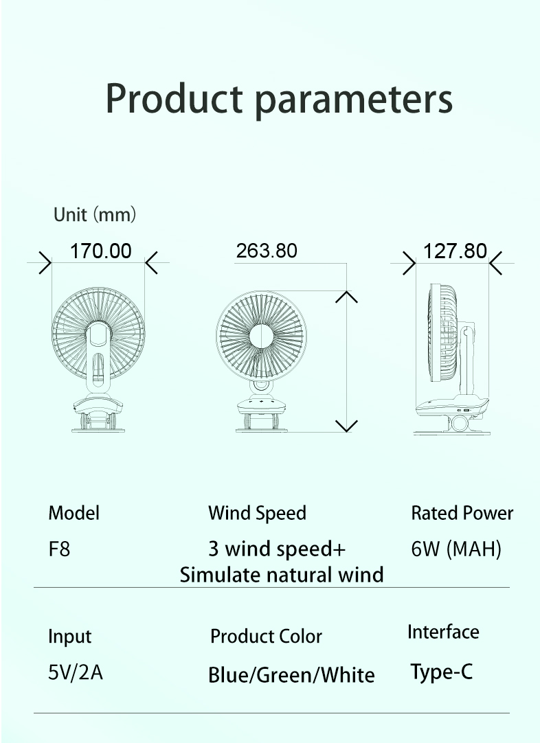 New Oscillating Desk Clip Fan