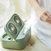 double motors Mini  Air Conditioning Fan USB Rechargeable misting fan
